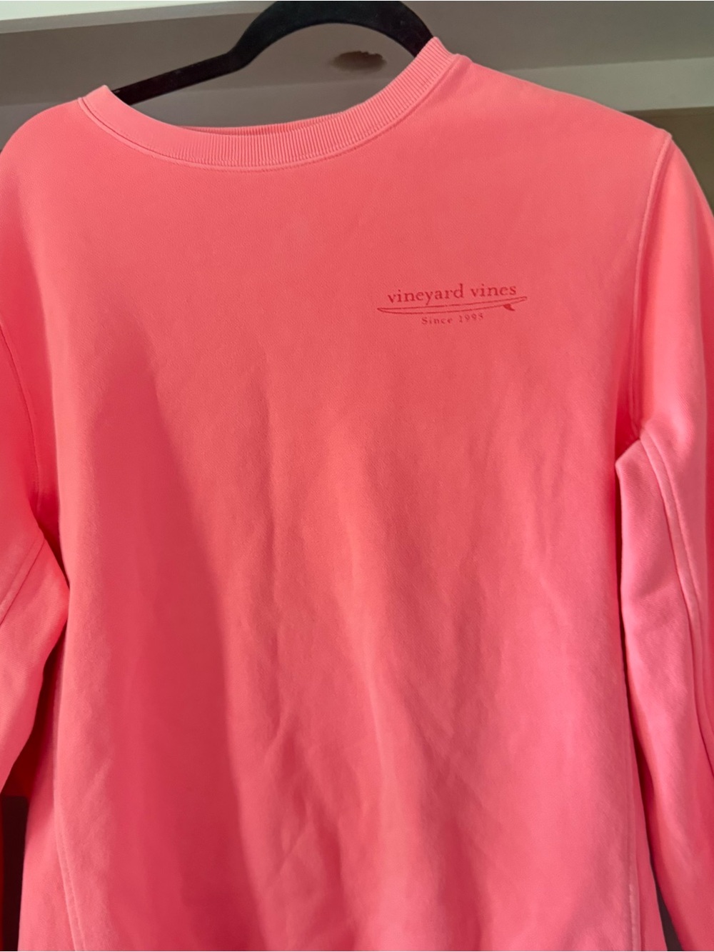 Vineyard Vines Coral Pink Long-Sleeve Crewneck